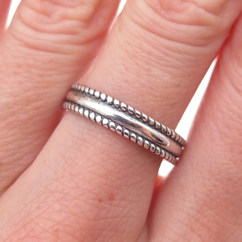 925 Sterling Silver Vintage Oxidized Band Ring Size 8